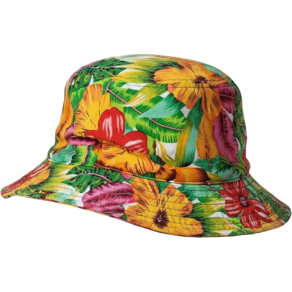KBETHOS Tropical Floral Bucket Hat Multicolor Cotton Sun Hat One Size